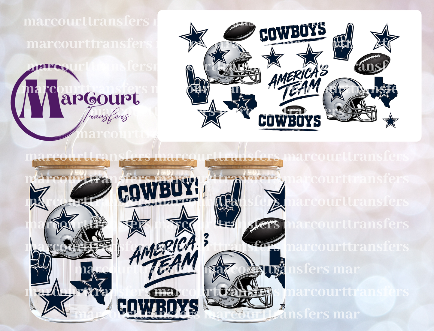 AMERICA'S TEAM-16 0Z-UV DTF CUP WRAP