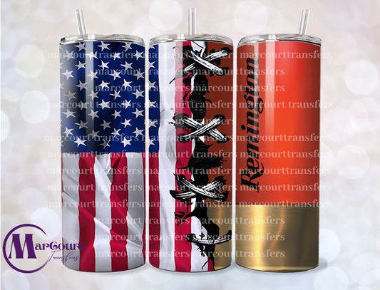 AMERICAN FLAG SHOTGUN SHELL-SKINNY TUMBLER TRANSFER