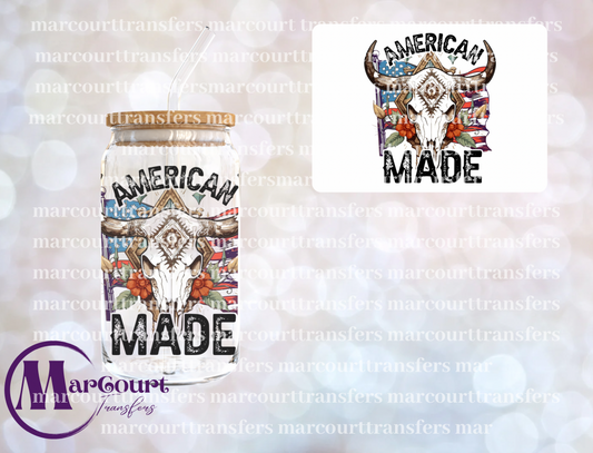 AMERICAN MADE COW HEAD-DECAL-UV DTF CUP WRAP