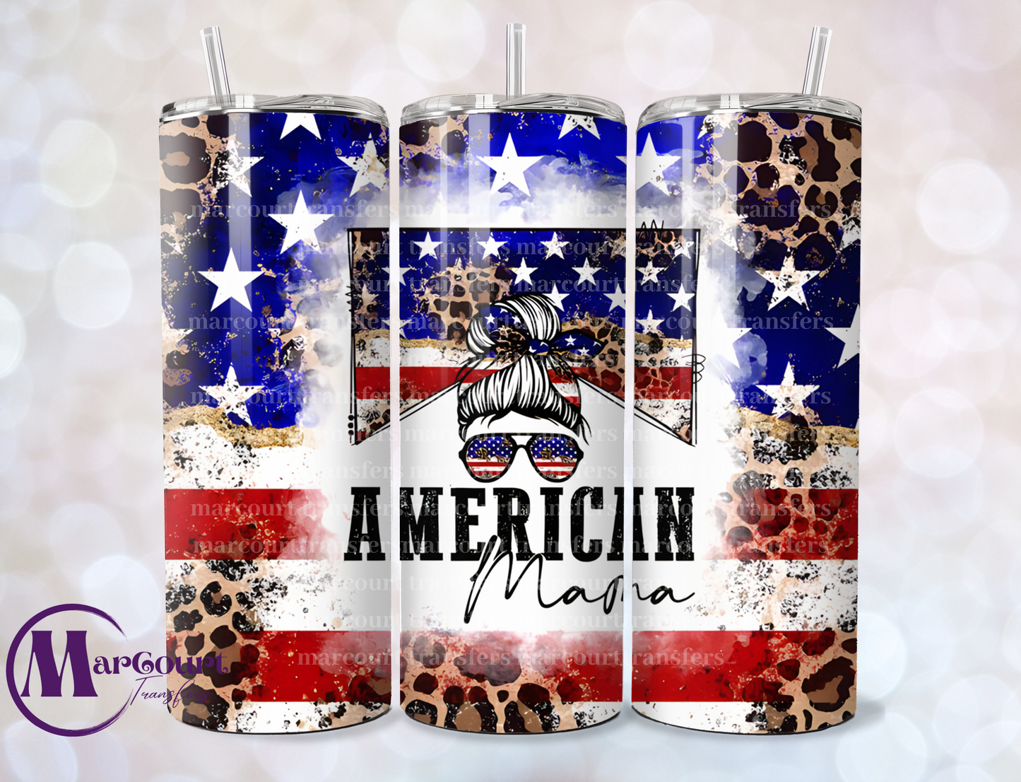 AMERICAN MAMA-SKINNY TUMBLER TRANSFER