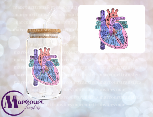 ANATOMICAL HEART-DECAL-UV DTF CUP WRAP