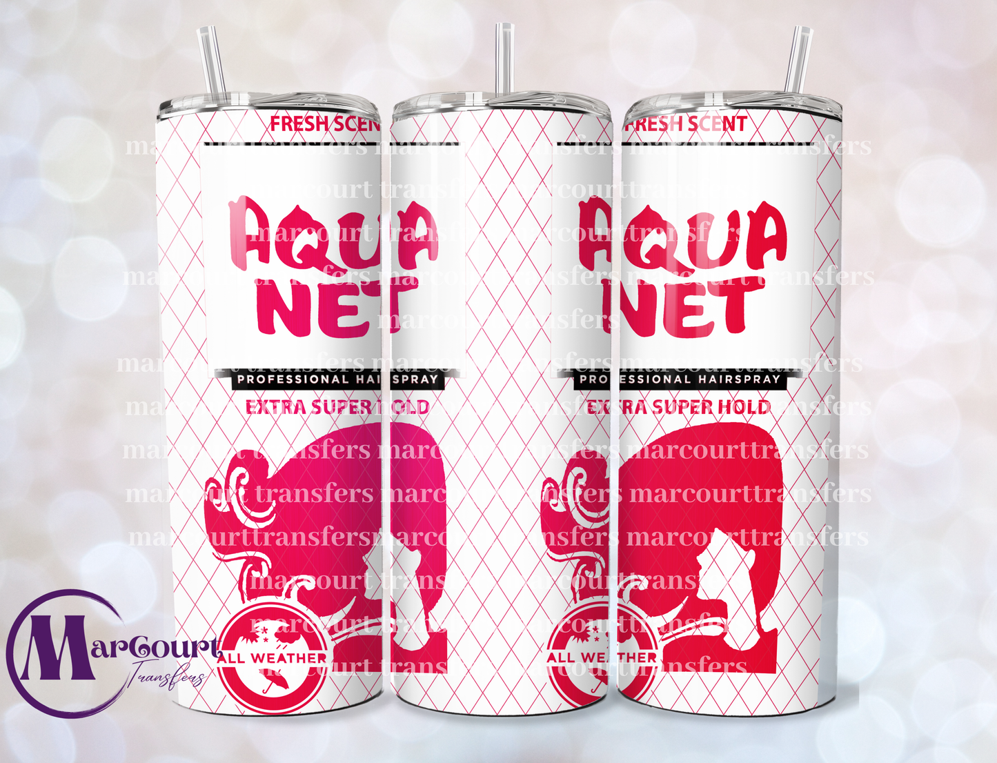 AQUA NET PINK-20 OZ-UV DTF CUP WRAP