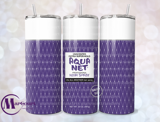 AQUA NET HAIR SPRAY (PURPLE)-SKINNY TUMBLER TRANSFER