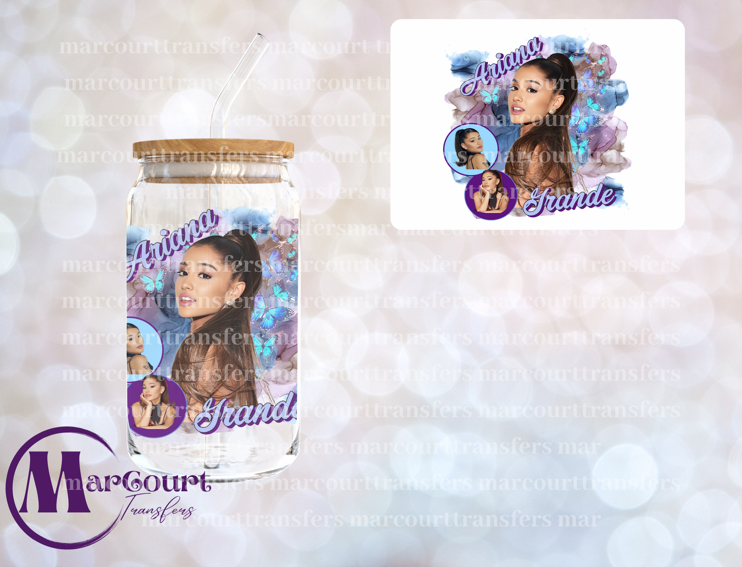 ARIANA GRANDE-DECAL-UV DTF CUP WRAP