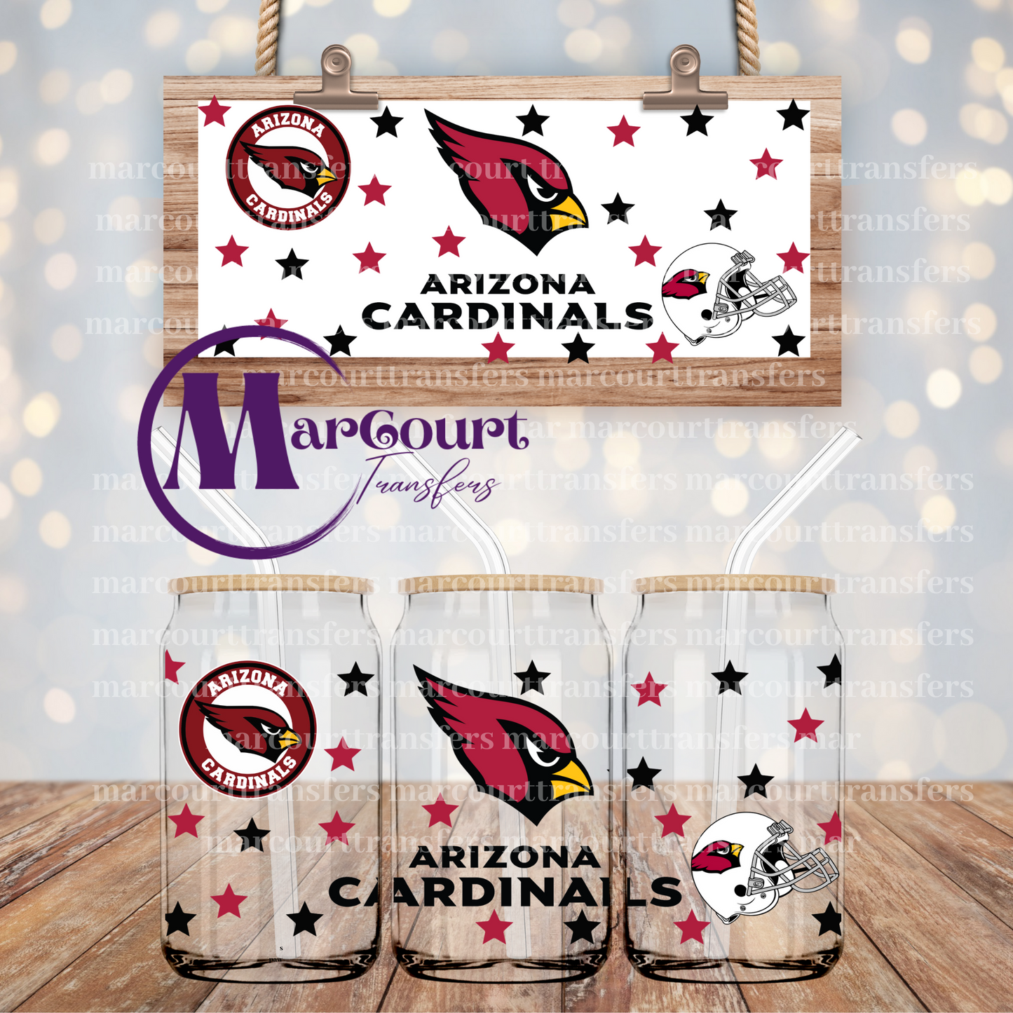 ARIZONA CARDINALS-16 0Z-UV DTF CUP WRAP