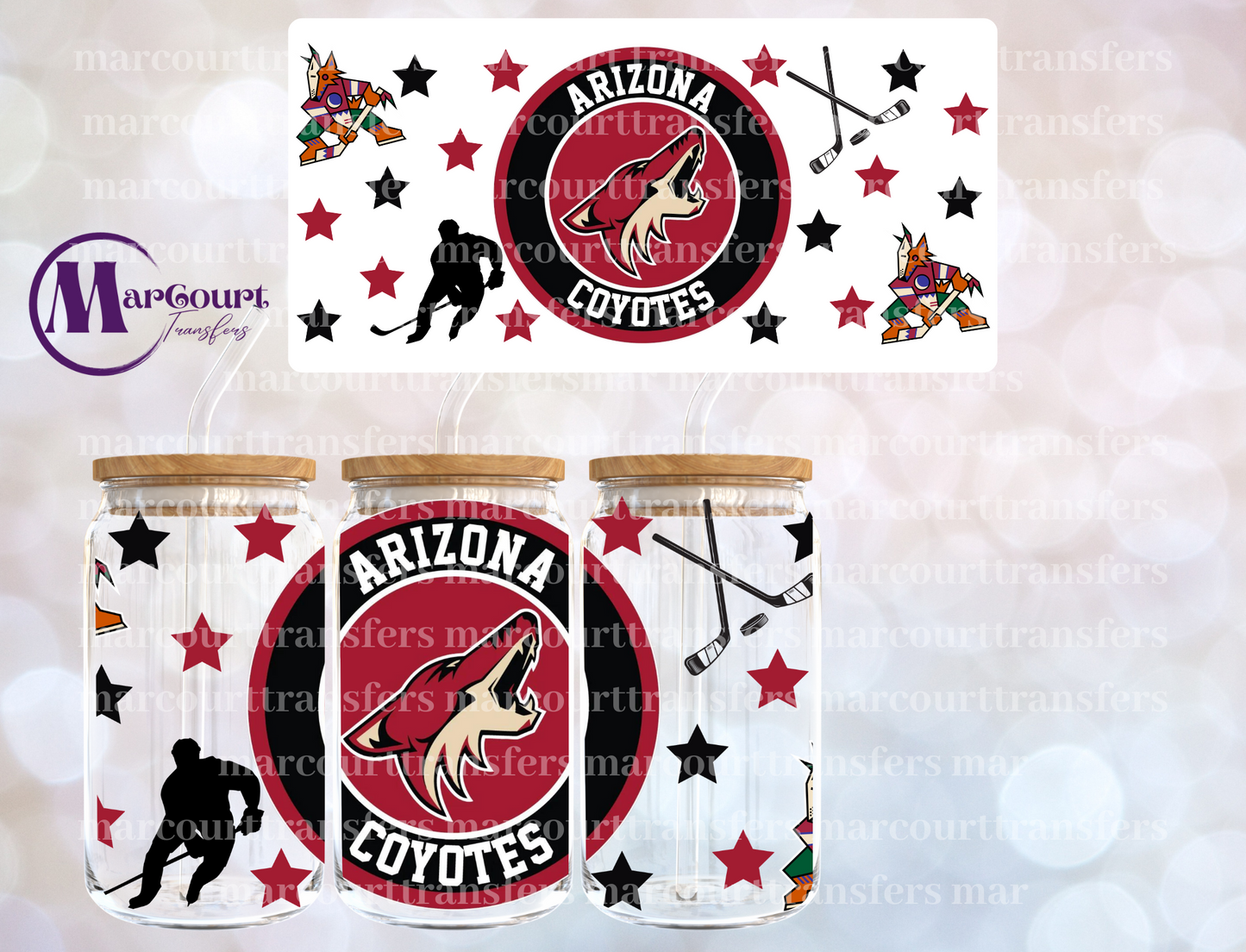 ARIZONA COYOTES-16 0Z-UV DTF CUP WRAP