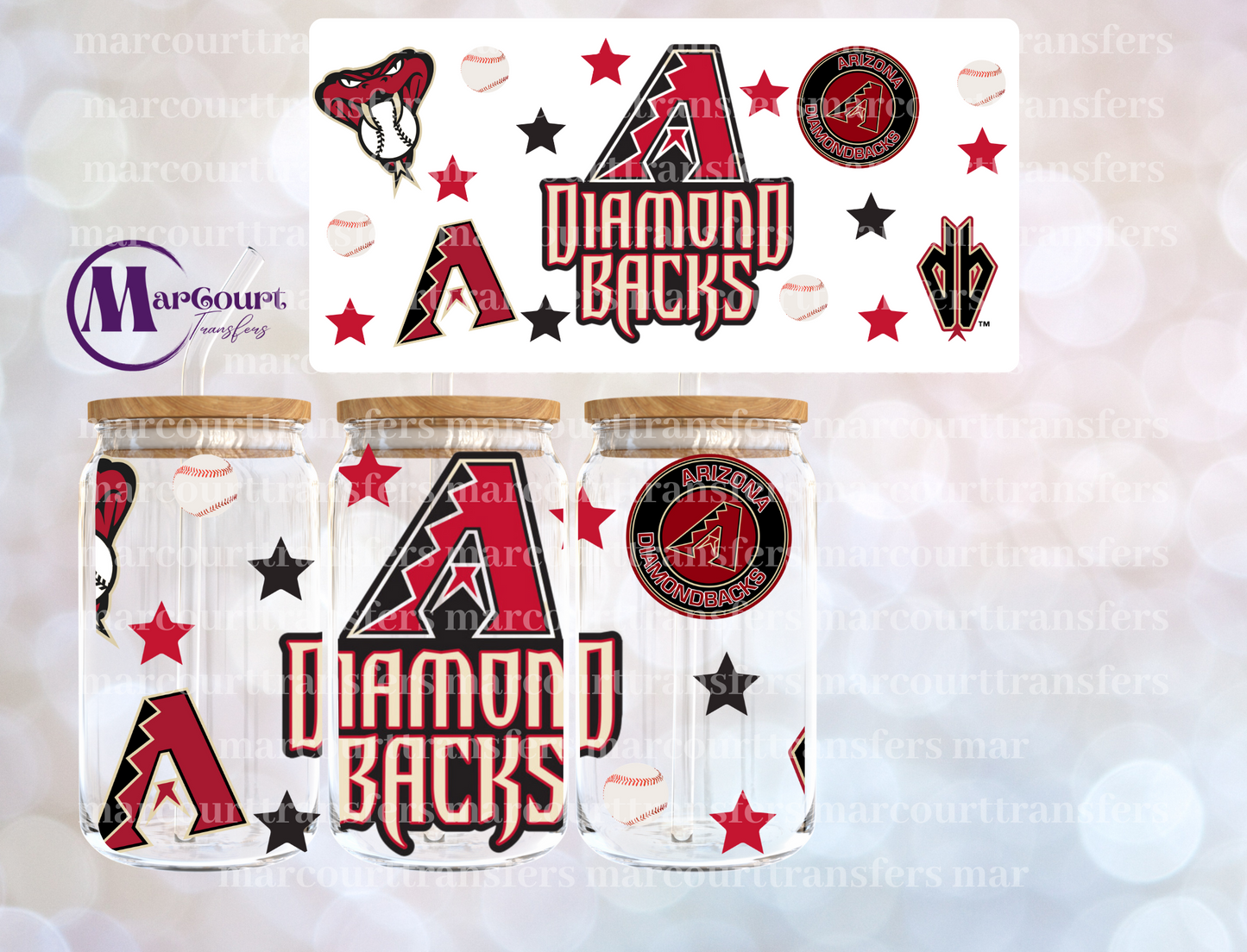 ARIZONA DIAMONDBACKS-16 0Z-UV DTF CUP WRAP