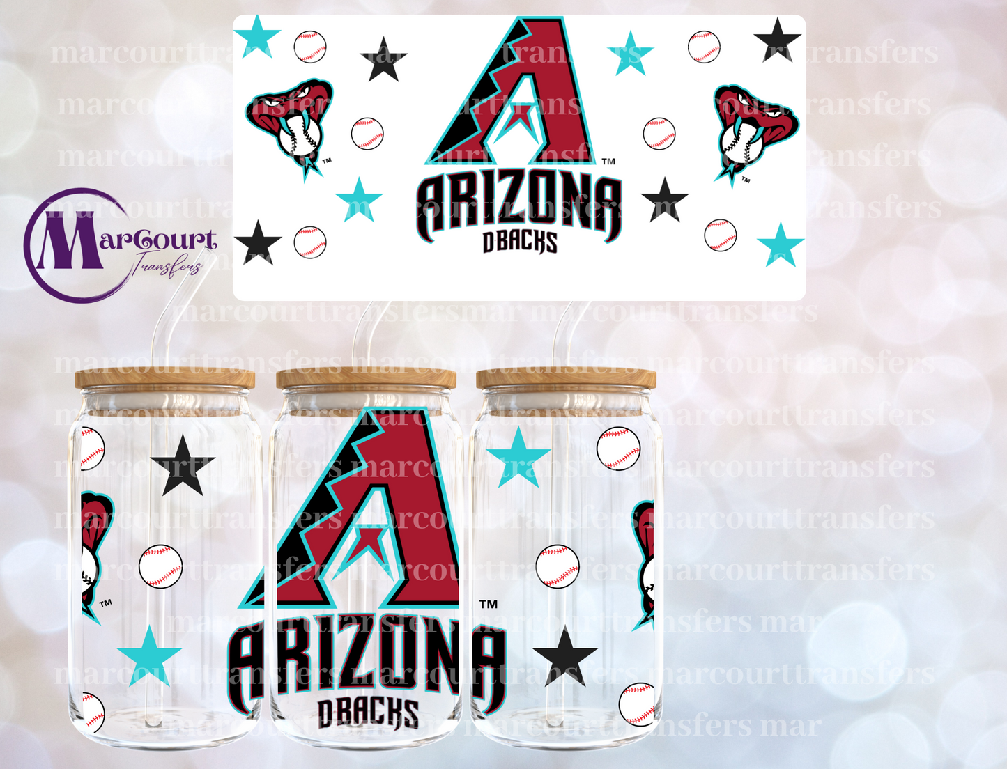 ARIZONA DIAMONDBACKS (2)-16 0Z-UV DTF CUP WRAP