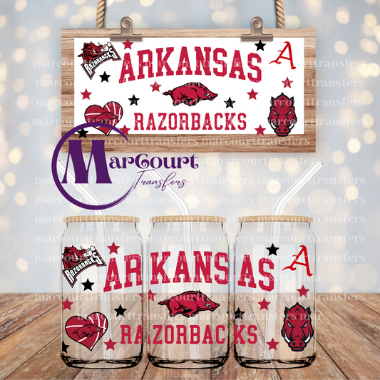 ARKANSAS RAZORBACKS-16 0Z-UV DTF CUP WRAP