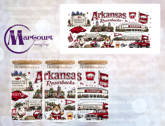 ARKANSAS RAZORBACKS-16 0Z-UV DTF CUP WRAP