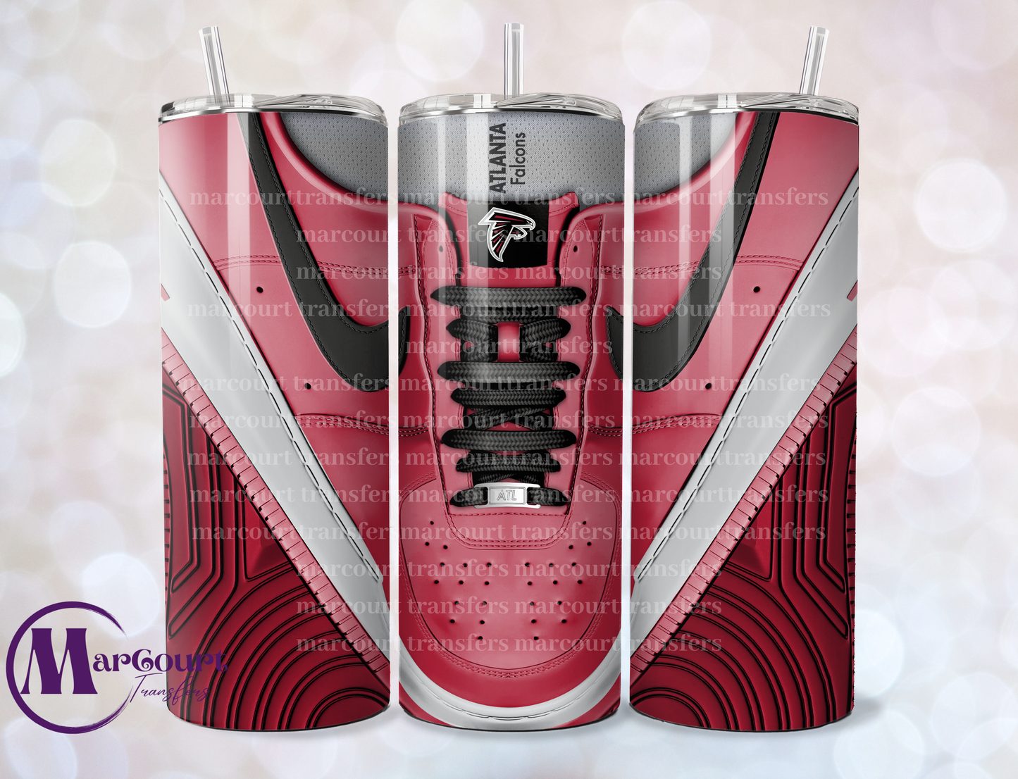ATLANTA FALCONS AIR FORCE 1- 20-SKINNY SUBLIMATION TUMBLER TRANSFER