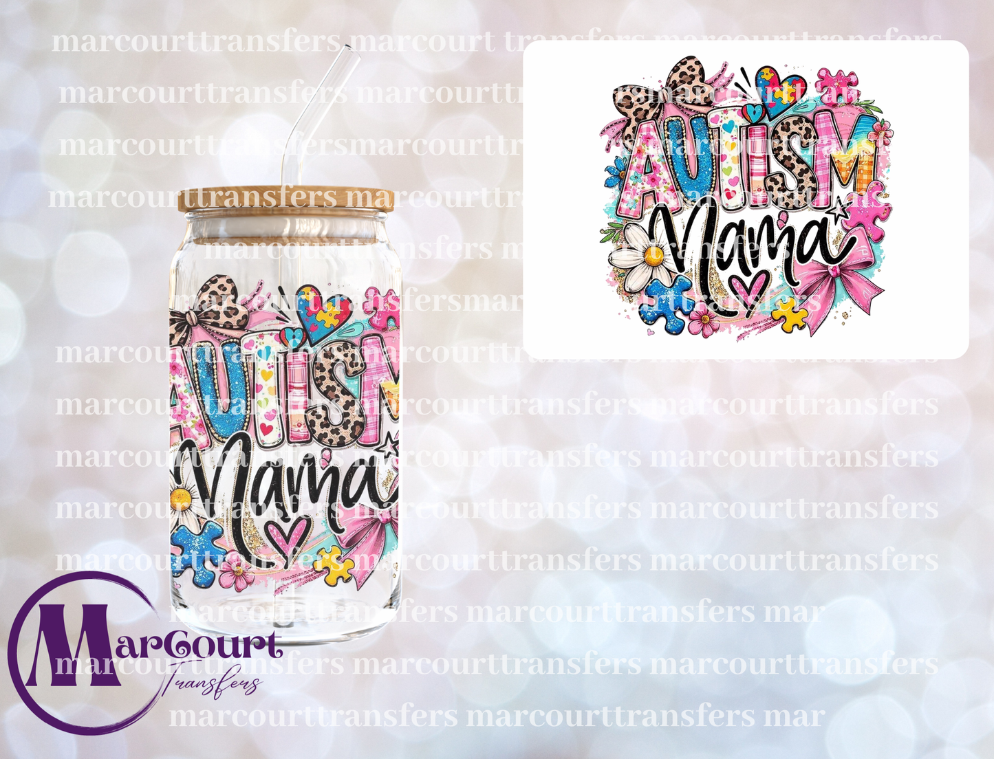 AUTISM MAMA-DECAL-UV DTF CUP WRAP