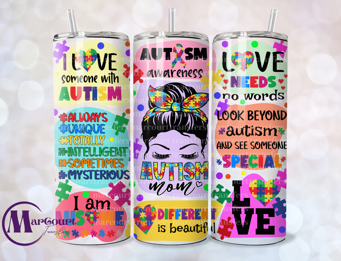 AUTISM MOM-20 0Z-UV DTF CUP WRAP