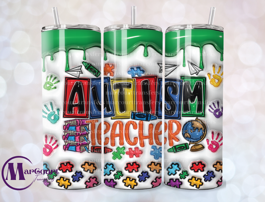 AUTISM TEACHER-SKINNY TUMBLER TRANSFER