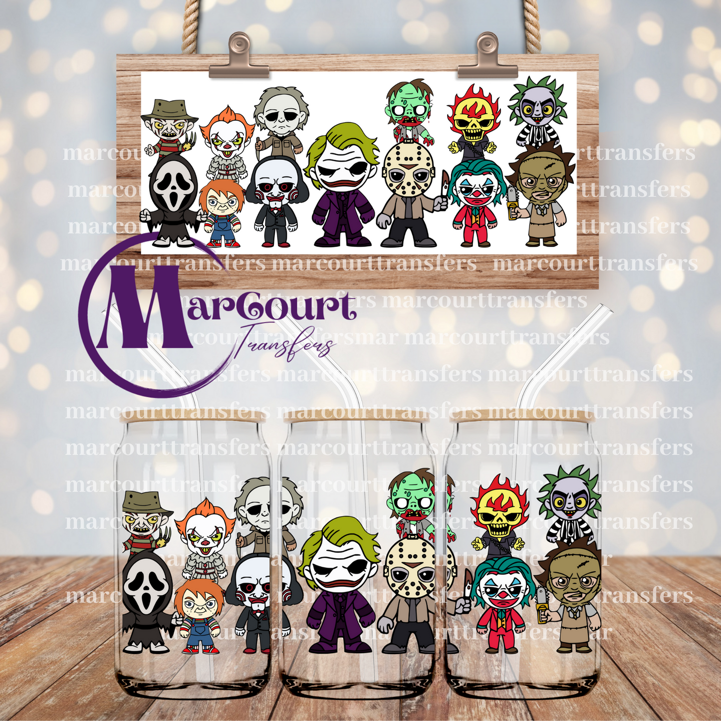 BABY SCARY VILLIANS-16 0Z-UV DTF CUP WRAP