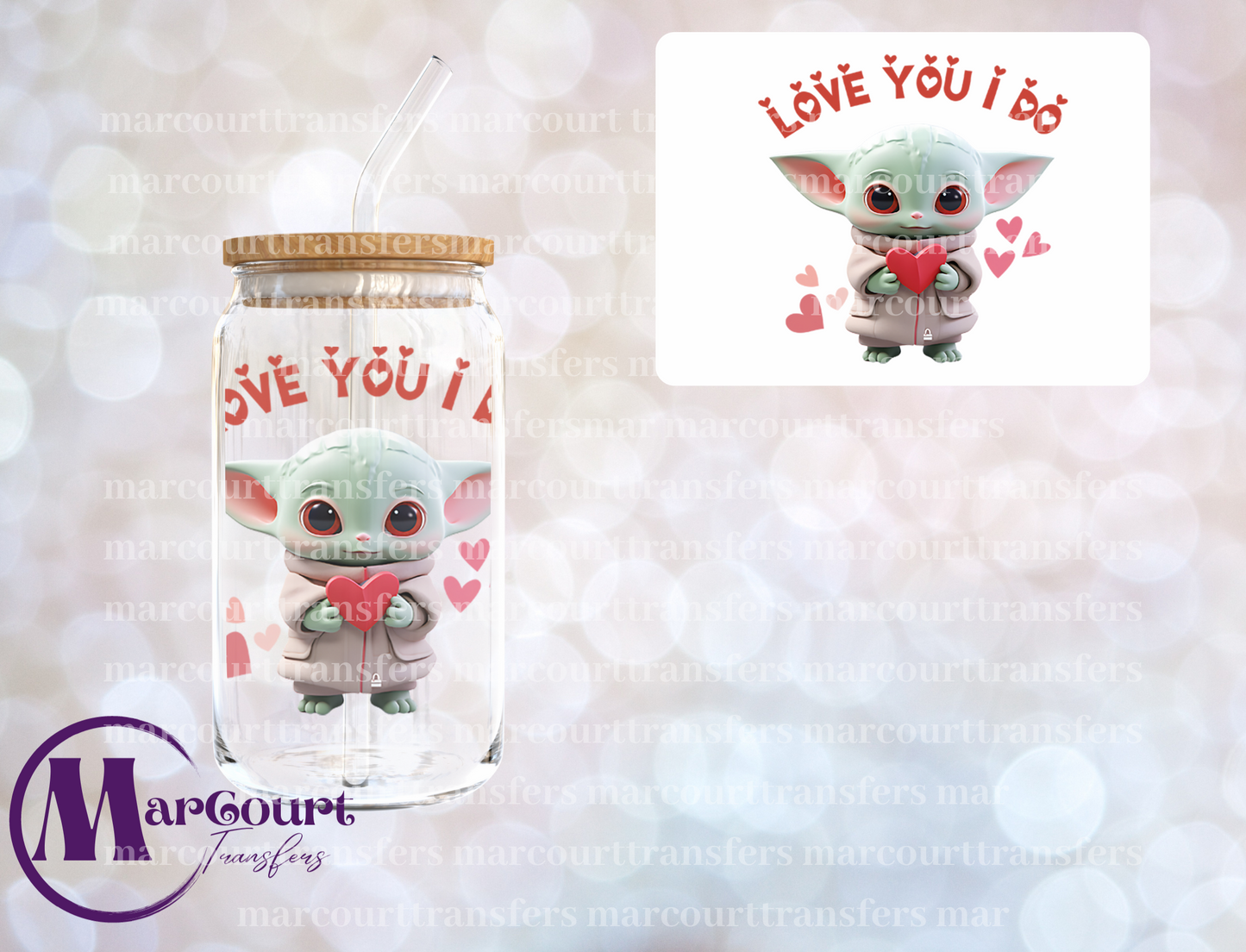 BABY YODA GROGU LOVE YOU I DO-UV DTF CUP WRAP