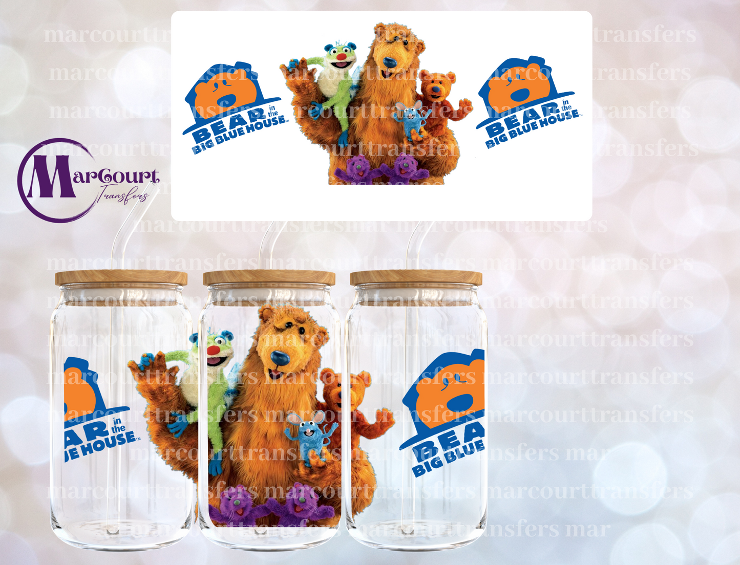 BEAR IN THE BIG BLUE HOUSE-16 0Z-UV DTF CUP WRAP