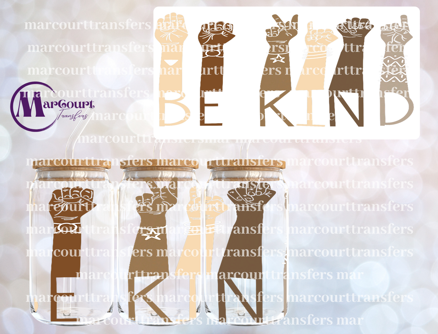 BE KIND SIGN LANGUAGE-16 0Z-UV DTF CUP WRAP