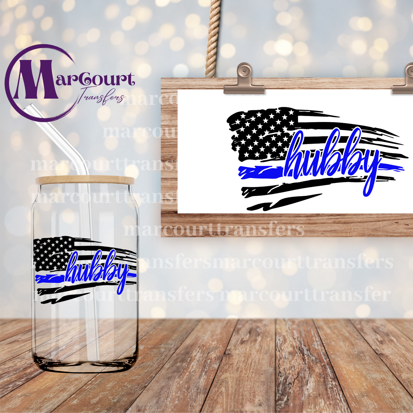 BLUE LINE HUBBY- DECAL-UV DTF CUP WRAP