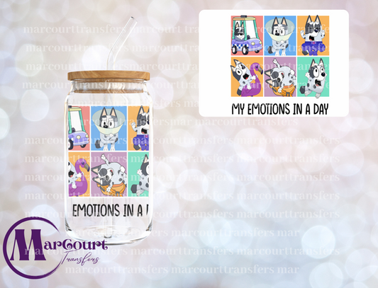 BLUEY MUFFIN MY EMOTIONS IN A DAY-DECAL-UV DTF CUP WRAP