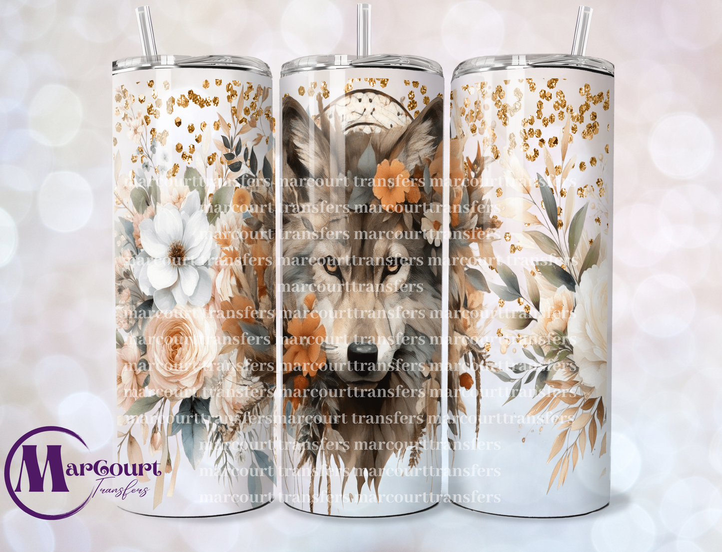 BOHO WOLF-SKINNY TUMBLER TRANSFER