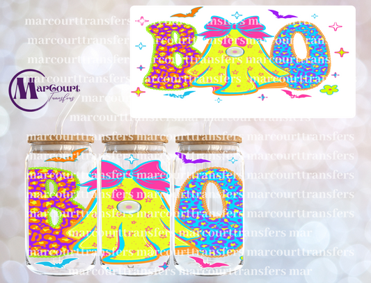 BOO GHOST NEON YELLOW-16 0Z-UV DTF CUP WRAP