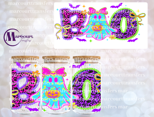 BOO NEON GHOST-16 0Z-UV DTF CUP WRAP