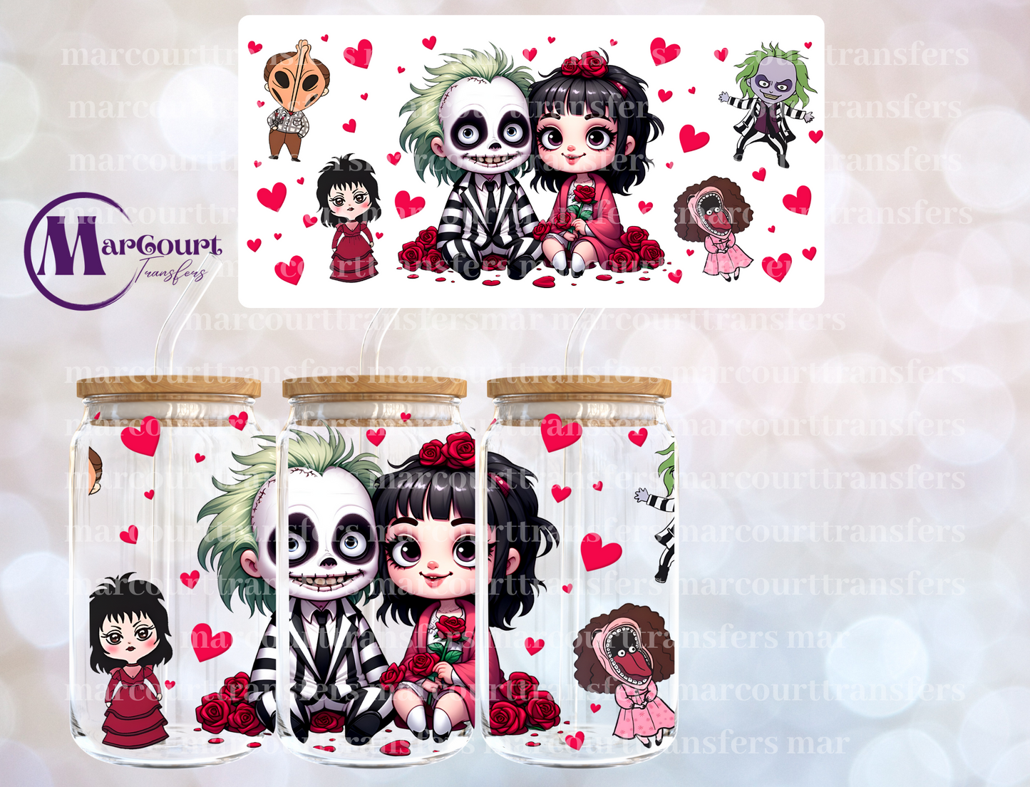 BABY BEETLEJUICE COUPLE-16 0Z-UV DTF CUP WRAP