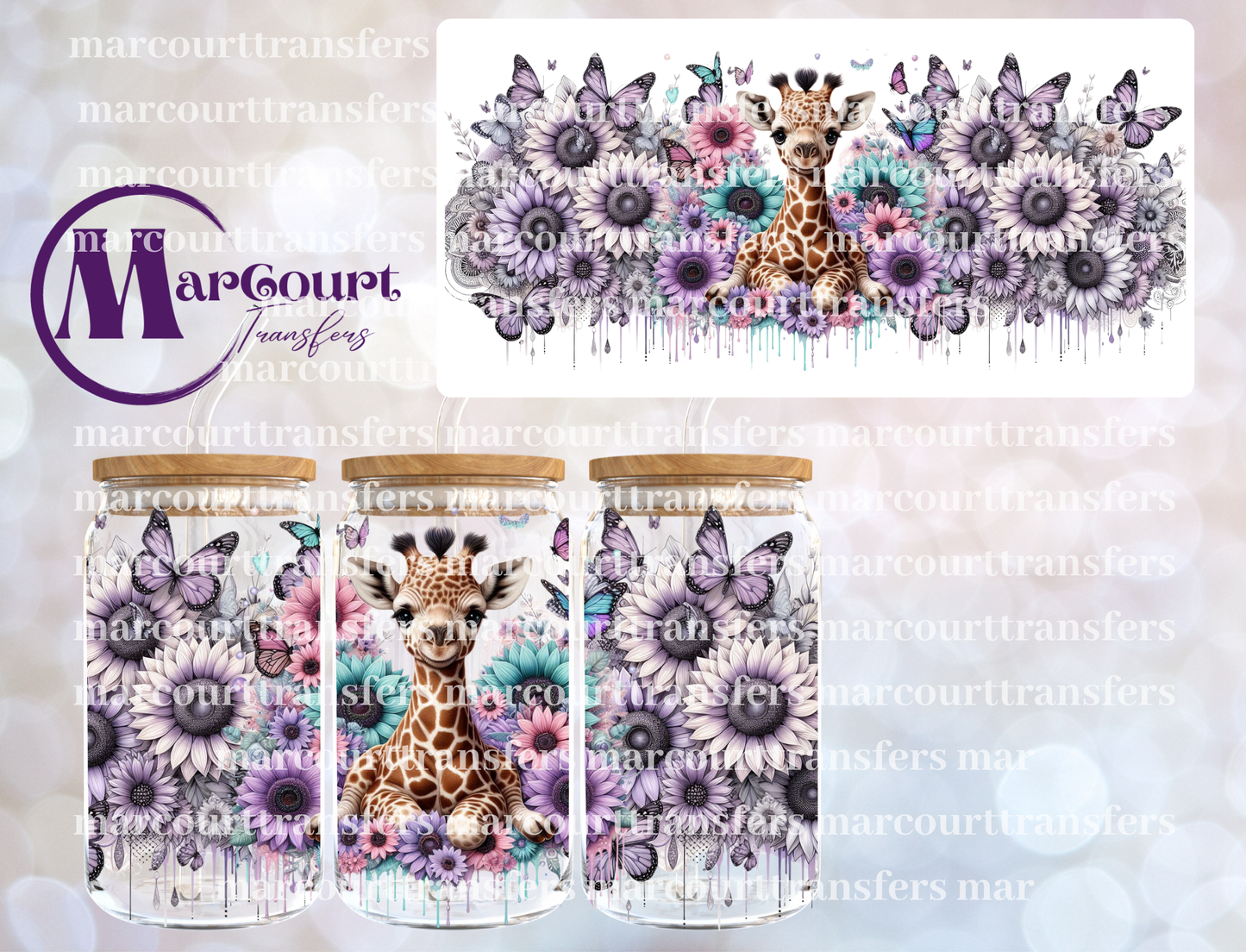 BABY GIRAFFE-16 0Z-UV DTF CUP WRAP