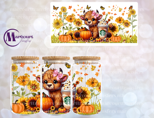 BABY HIGHLAND COW FALL-16 0Z-UV DTF CUP WRAP