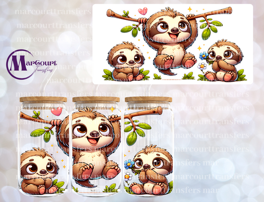 BABY SLOTH-16 0Z-UV DTF CUP WRAP