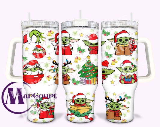 BABY YODA CHRISTMAS-40 0Z-UV DTF CUP WRAP