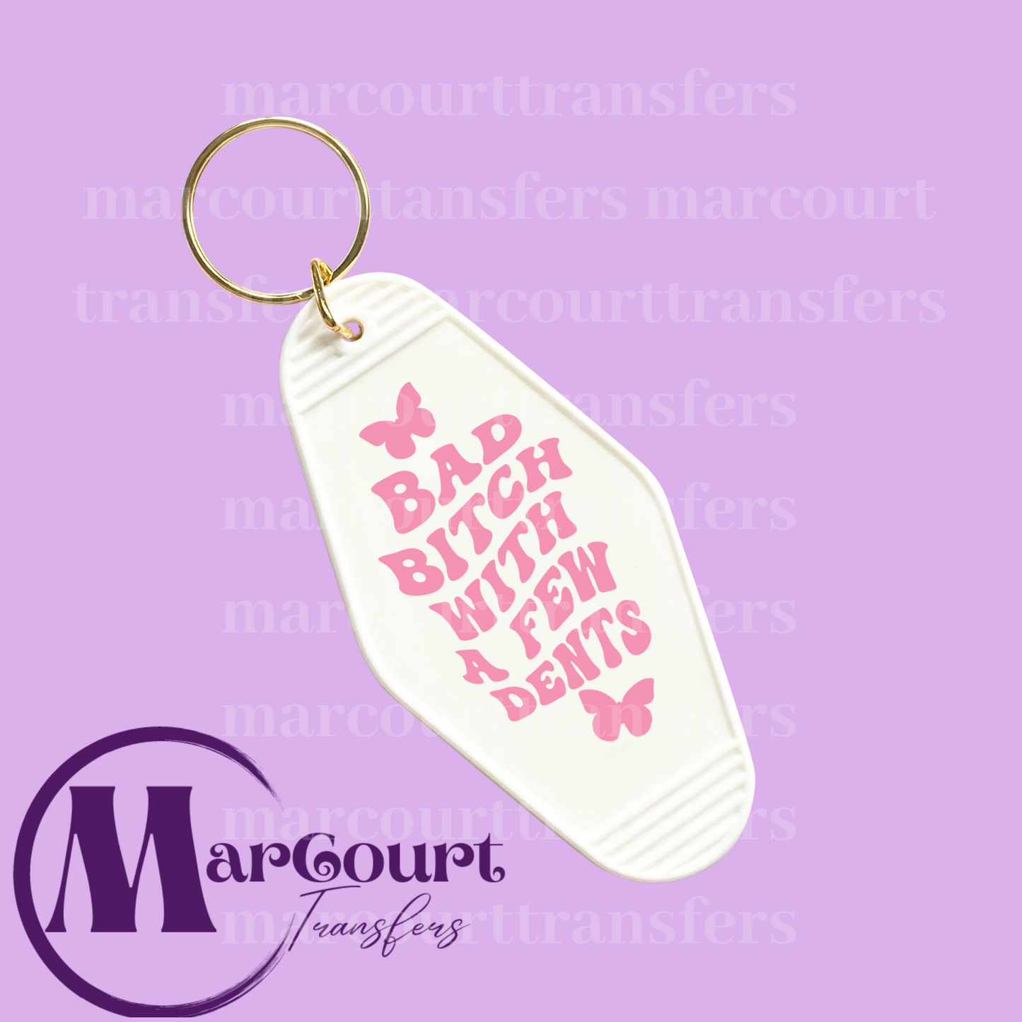 BAD B WITH A FEW DENTS-KEYCHAIN-DECAL-UV DTF