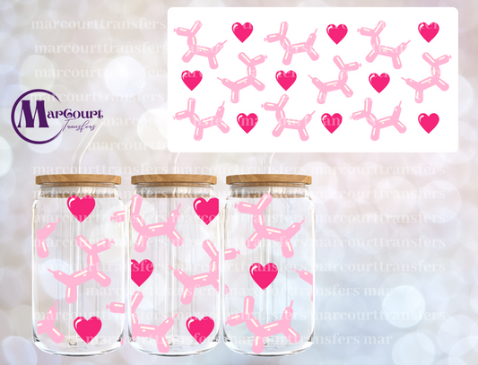 BALLOON DOG HEARTS-16 0Z-UV DTF CUP WRAP