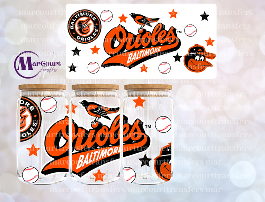 BALTIMORE ORIOLES-16 0Z-UV DTF CUP WRAP