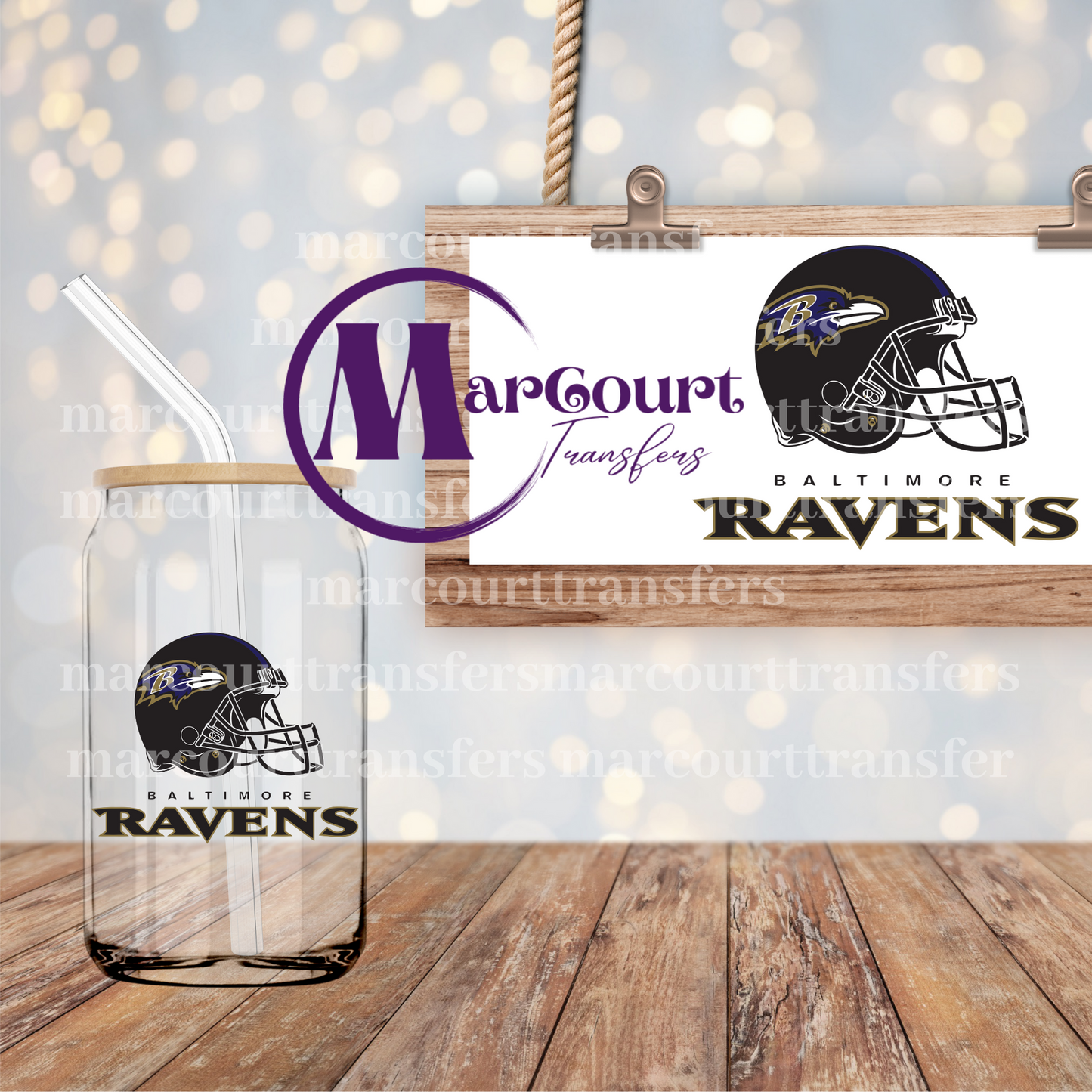 BALTIMORE RAVENS-DECAL-UV DTF CUP WRAP