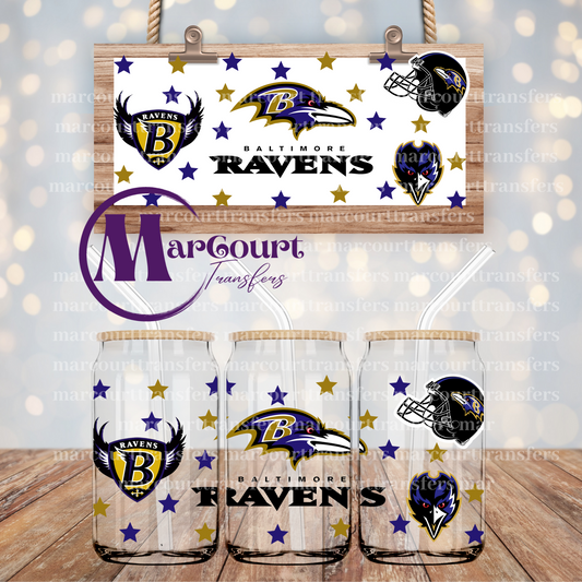 BALTIMORE RAVENS-16 OZ- UV DTF CUP WRAP