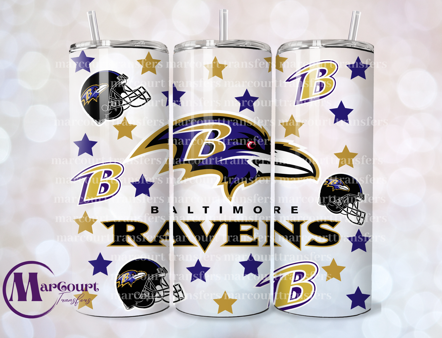 BALTIMORE RAVENS-20 0Z-UV DTF CUP WRAP