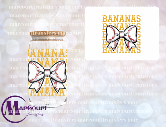 BANANAS BASEBALL BOW-UV DTF CUP WRAP