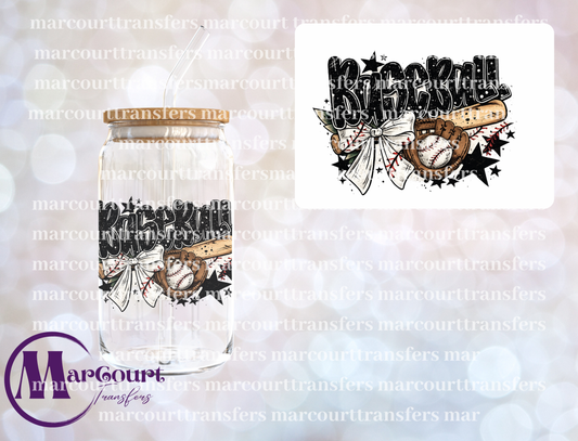 BASEBALL BOW-UV DTF CUP WRAP