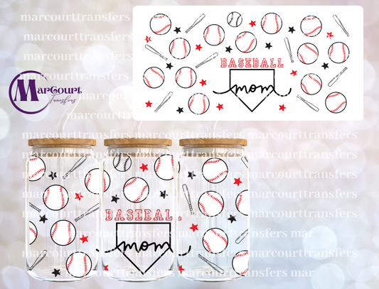 BASEBALL MOM HOME PLATE-16 0Z-UV DTF CUP WRAP