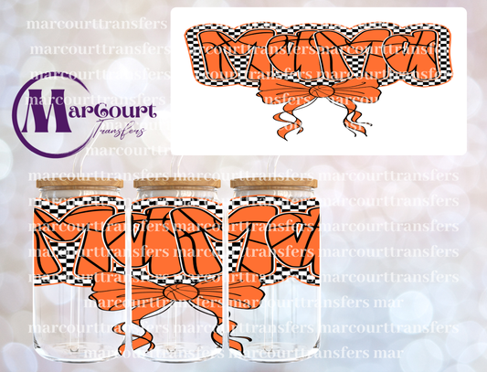BASKETBALL MAMA BOW-16 0Z-UV DTF CUP WRAP
