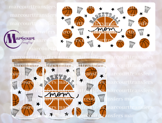 BASKETBALL MOM-16 0Z-UV DTF CUP WRAP