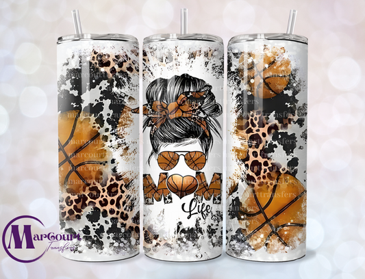 BASKETBALL MOM LIFE-SKINNY TUMBLER TRANSFER