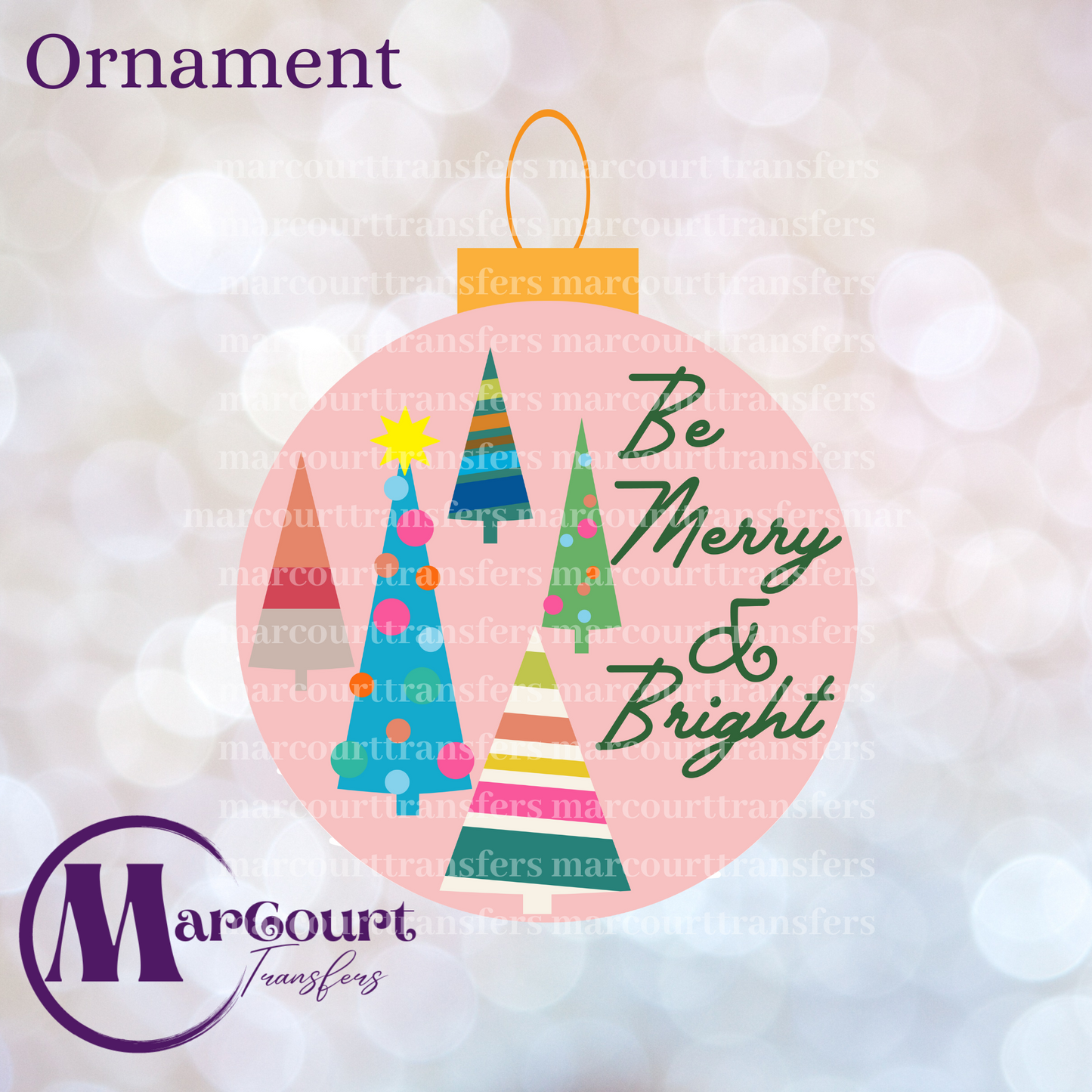 BE MERRY AND BRIGHT ORNAMENT 1-UV DTF CUP WRAP