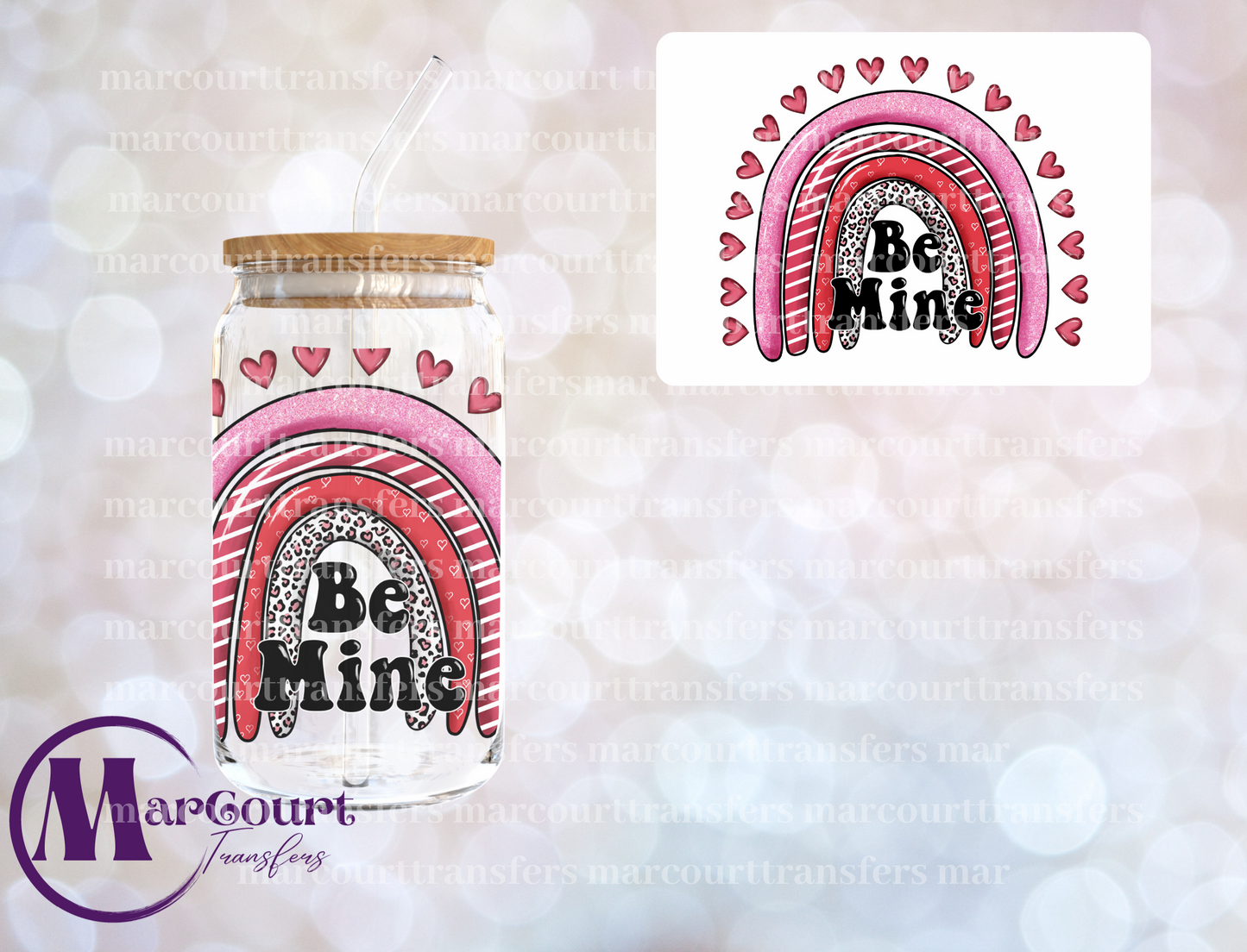 BE MINE RAINBOW-UV DTF CUP WRAP