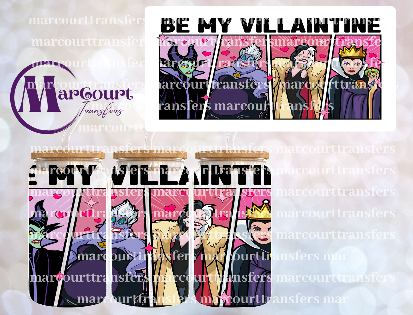BE MY VILLAINTINE-16 0Z-UV DTF CUP WRAP