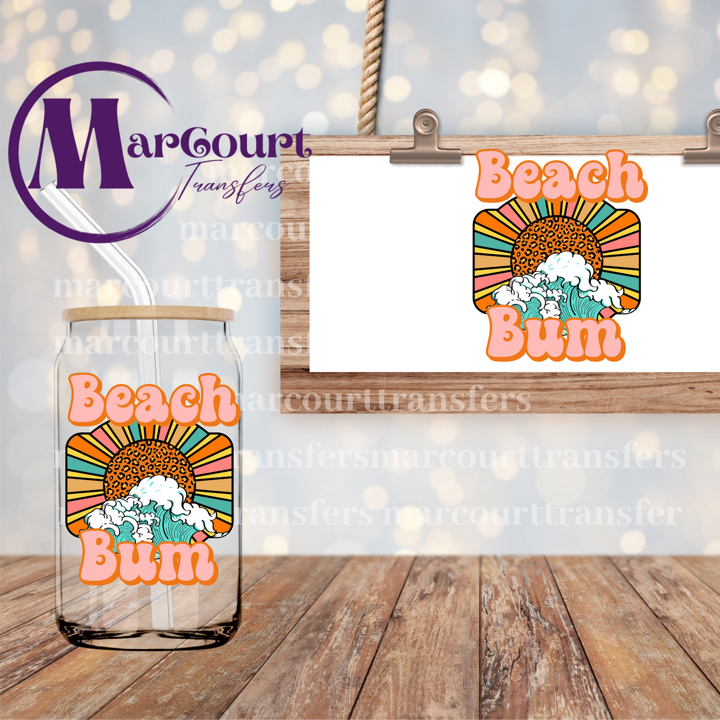 BEACH BUM-DECAL-UV DTF CUP WRAP