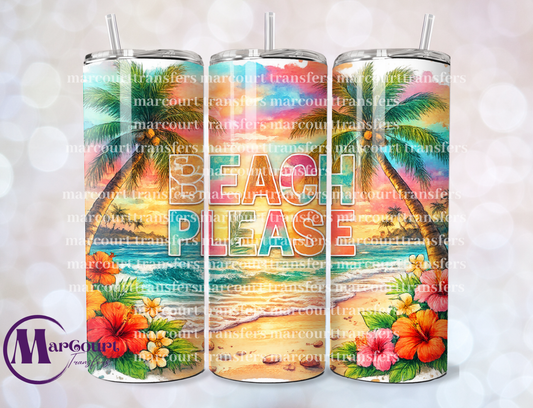 BEACH PLEASE-20 OZ-UV DTF CUP WRAP