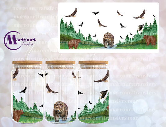 BEARS AND EAGLES-16 0Z-UV DTF CUP WRAP